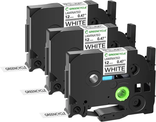 Vista 15 de GREENCYCLE Compatible para cinta de etiqueta Brother P-Touch TZe-111 TZe-211 TZe-315 6mm 0.23" laminada TZe TZ 1/4 pulgada negra sobre claro/blanco
