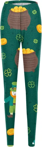 Vista 2 de Pantalones deportivos cargo para mujer, pierna ancha, pantalones Y2K, para el día de San Patricio, pantalones deportivos ligeros con bolsillos