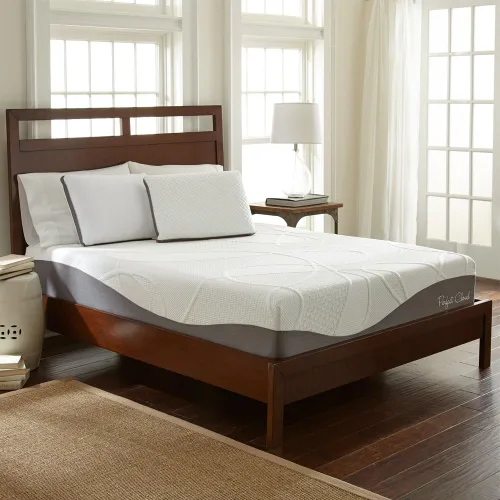 Vista 10 de Colchón de espuma de memoria Gel-Max UltraPlush de 10 pulgadas, diseño chulo, de Perfect Cloud, Memory Foam, Blanco, gris Cooling gel memory foam