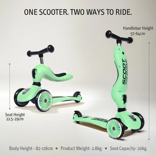 Vista 10 de Scoot & Ride 2 en 1 Patineta y Soporte para Niños, Edades de 1 a 5, Highwaykick 1, Kiwi