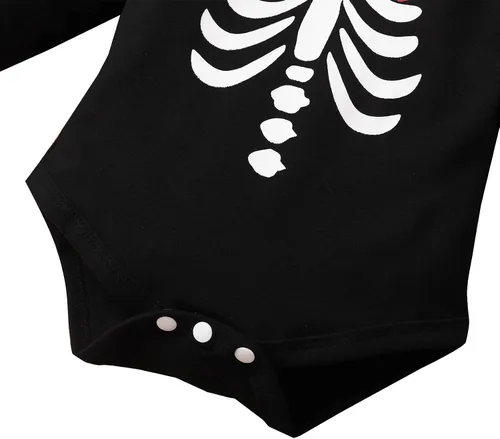 Vista 4 de ROMPERINBOX baby-girls Halloween-black Skeleton