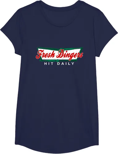 Vista 69 de Camiseta divertida de béisbol y softbol Don't Bunt Hit Fresh Dingers, Negro
