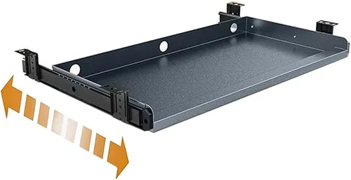 Vista 7 de Bandeja para teclado debajo del escritorio Bandeja de cajón de plataforma deslizante de metal resistente (gris)