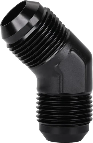Vista 32 de 3AN macho a 3AN macho Flare 45 grados Unión acoplador adaptador de montaje aluminio negro