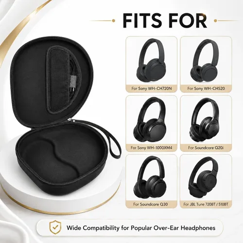 Vista 2 de Funda de auriculares para Sony WH-CH720N WH-CH520 WH-1000XM4 para Soundcore Q20i Q20 Q30 para auriculares JBL Tune 720BT 510BT con cancelación