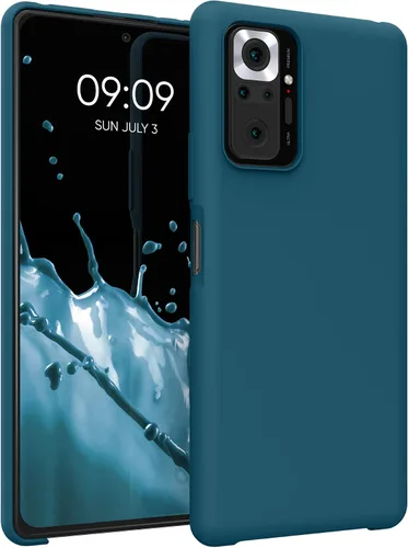 Vista 10 de kwmobile Funda compatible con Xiaomi Redmi Note 10 Pro - Funda de silicona TPU con acabado suave - Negro