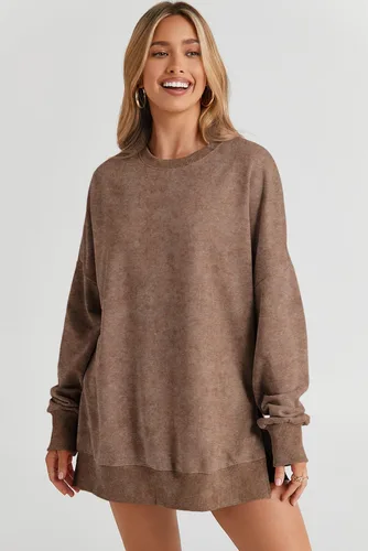 Vista 107 de SHEWIN Sudadera casual de manga larga con cuello redondo para mujer, ligera, holgada
