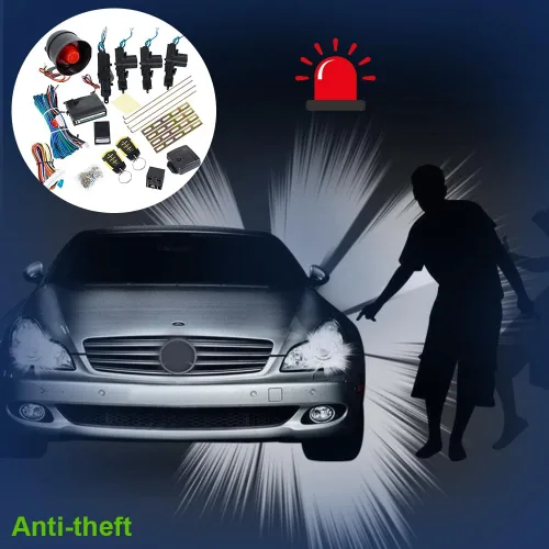 Vista 5 de Unifizz Kit de bloqueo centralizado remoto para coche sin llave, kit de sistema de alarma antirrobo universal