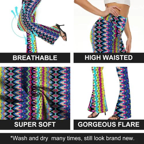 Vista 138 de TNNZEET Leggings acampanados negros para mujer, pantalones de yoga cruzados con bolsillos, corte de bota, leggings acampanados