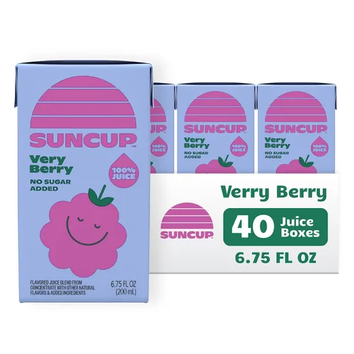 Vista 11 de SunCup Juice - Jugo de manzana (paquete de 40) Caja de jugo de 4.23 onzas con pajita, mezcla de manzana sin azúcar añadida para niños, paquete a