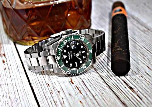 Vista 2 de TIME WARRIOR Reloj automático de buceo de 656.2ft, movimiento NH-35, cristal de zafiro, bisel verde, Submariner Pro Diver, luminoso., Verde, Sellos