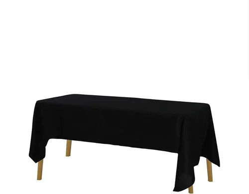Vista 2 de Mantel rectangular de tela de poliéster lavable de 60 x 120 pulgadas, para decoración de bodas, fiestas, comedores, banquetes