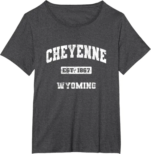 Vista 21 de Cheyenne Wyoming WY vintage state Camiseta de estilo atlético, Negro