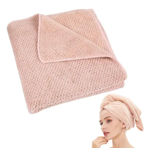 Vista 10 de Toalla de microfibra para el cabello de secado rápido, toallas de secado de pelo, adecuadas para todo tipo de cabello, ultra absorbente, cabello Azul