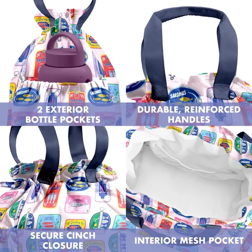 Vista 6 de Fit & Fresh Cromwell Bolsa de Almuerzo con Cordón para Mujeres, Juego Completo de Almuerzo con 2 Contenedores, Resistente a las Manchas, Resistente