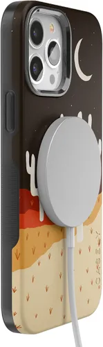 Vista 6 de Funda Casely para iPhone 14 Pro Max Compatible con MagSafe Noches del Desierto Funda Western Colorblock de Cactus y Luna