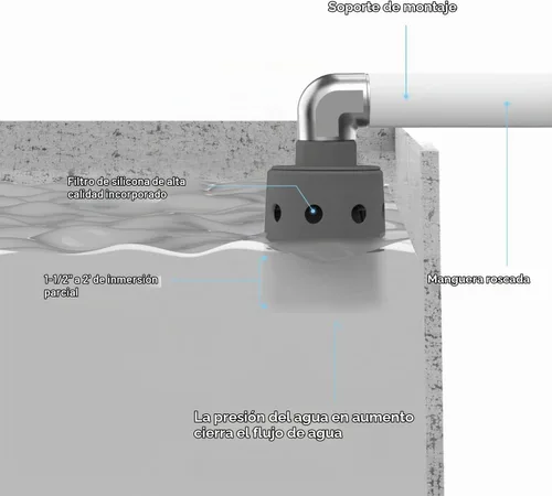 Vista 2 de Válvula de flotador de 1" para tanque de agua, Válvula de control automático de nivel de agua, Válvula de llenado de alto flujo para tanque