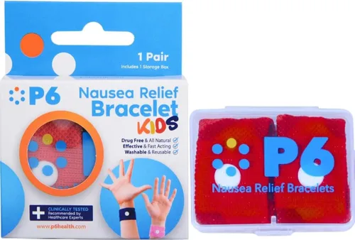 Vista 22 de P6 Bandas de mareo por movimiento para niños, pulseras para niños antináuseas, crucero por mar, viajes, enfermedades del automóvil, alivio natural