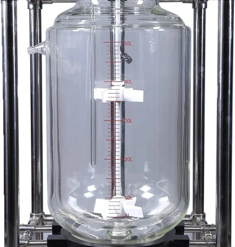Vista 8 de HNZXIB Premium Lab - Reactor de vidrio con doble camisa 100L, 0-600 rpm (máximo 1300 rpm), agitación variable, par de 105.82 oz/cm, soporte