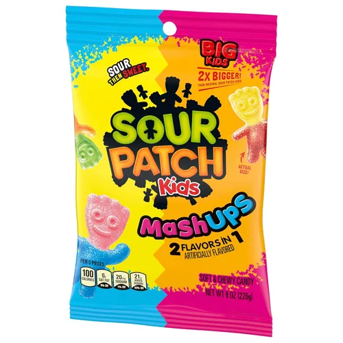 Vista 12 de SOUR PATCH KIDS Heads - 2 sabores en 1 caramelo suave y masticable, bolsas de 12 - 8 onzas