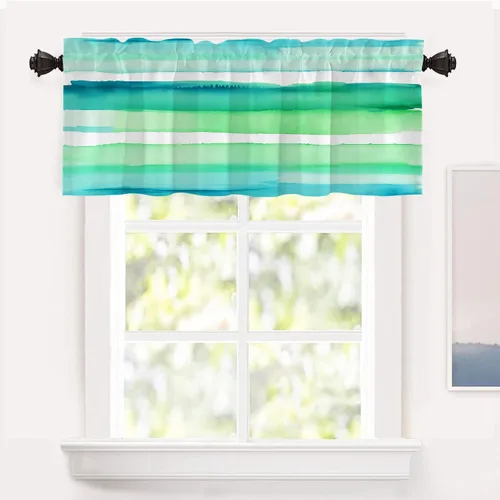 Vista 51 de Shrahala Orange Autumn Autumn Blackout Curtain Tiers, Fall Kitchen Valance Light Blocking Tier Drapes with Rod Pocket, 2 Pack 26 X 24 in