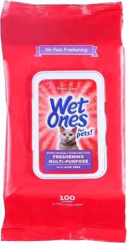 Vista 8 de Wet Ones Toallitas multiusos para refrescar mascotas para gatos, 100