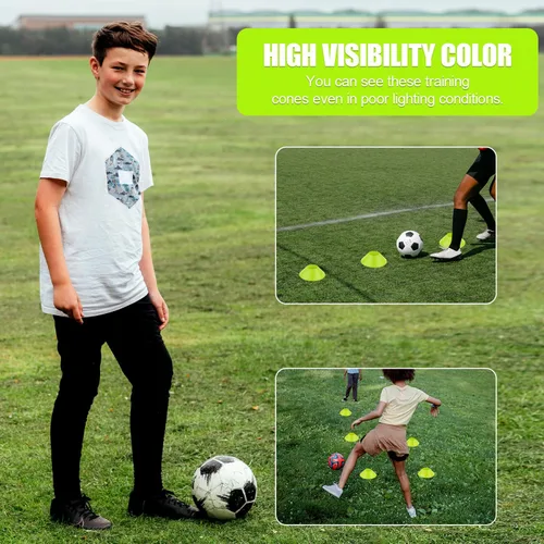 Vista 5 de XIHIRCD 15 conos de fútbol para entrenamiento deportivo, mini piñones de fútbol, conos flexibles de práctica de agilidad para baloncesto, correr