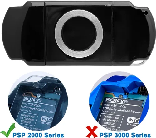 Vista 3 de OSTENT Carcasa completa Shell Faceplate piezas de repuesto para Sony PSP 2000 Consola Color Negro
