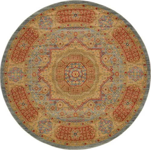 Vista 32 de Unique Loom Palace Collection - Alfombra bohemia tradicional, medallón, vintage (2 pies x 3 pies, rectangular, azul claro/bronceado)
