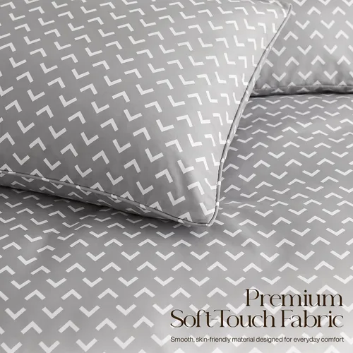 Vista 8 de Utopia Bedding - Juego de edredón individual de 2 piezas con estampado de flechas blancas de tamaño individual, juego de ropa de cama suave