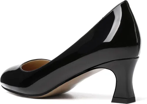 Vista 7 de SKYSTERRY Zapatos de vestir de tacón bajo para mujer, con puntera redonda, de patente, para oficina, trabajo, 2 pulgadas