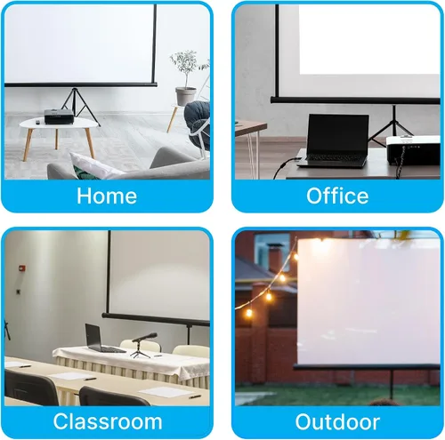 Vista 7 de Pyle Pantalla de proyector de 100 pulgadas 16:9 para interiores y exteriores, pantalla de proyección HD transparente de 1.5 para presentaciones