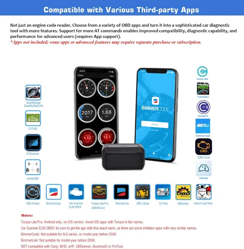Vista 3 de Veepeak OBDCheck BLE+ Bluetooth OBD II escáner para iOS y Android, lector de código de motor de verificación de coche, herramienta de escaneo