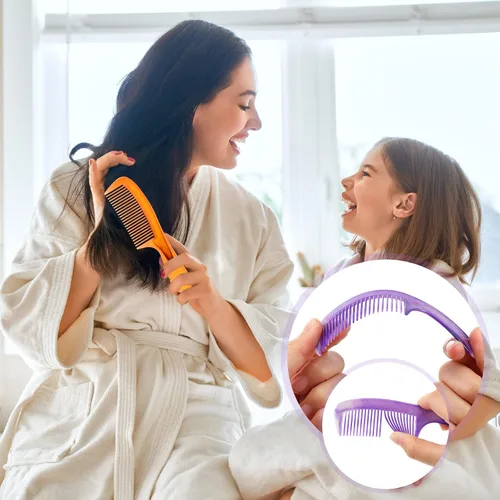 Vista 3 de Nuogo 100 peines coloridos para el cabello a granel para personas sin hogar, desechables, envueltos individualmente, suministros para cuidado