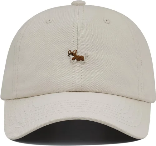 Vista 2 de Croogo Gorra de béisbol atlética para hombre con bordado lindo Corgi perro papá sombrero deportivo al aire libre suave para correr entrenamiento