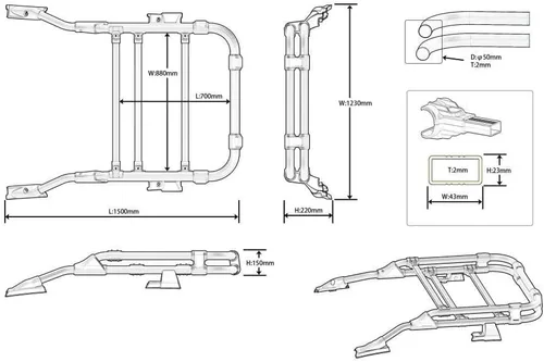Vista 4 de Cesta de carga para portaequipajes para Toyota RAV4 RAV-4 2019-2025