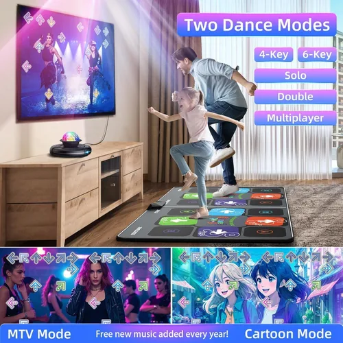 Vista 9 de FWFX Dance Game Mat for Kids and Adults, Interactive TV Home Gym System