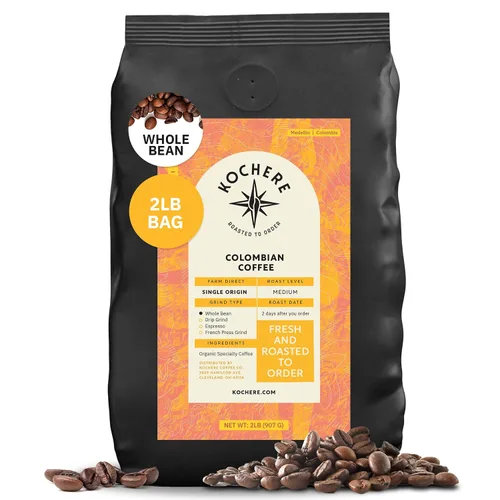 Vista 13 de Café molido colombiano Medellín, granos de café tostado medio de origen único, recién tostado a pedido, café molido orgánico, grado especial
