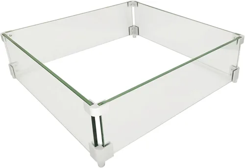 Vista 4 de FixtureDisplays® Protector de viento para hoguera de 20 x 20 pulgadas, cuadrado de 0.315 in de grosor, protector contra el viento para hogueras 997G