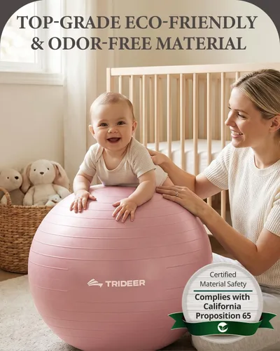 Vista 4 de Trideer Pelota de Ejercicio de Yoga, Silla de Oficina y Bola de Equilibrio, Bola de Estabilidad para Pilates, Terapia Física, Entrenamiento