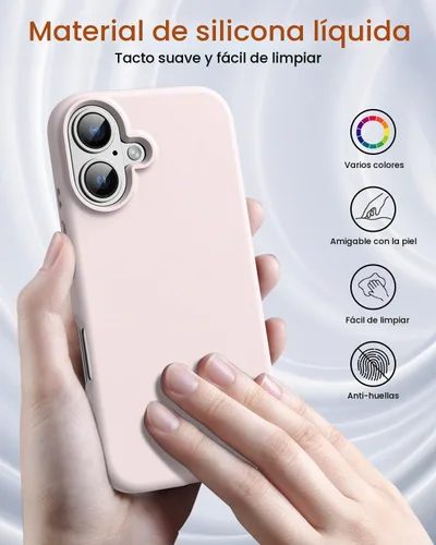 Vista 2 de Funda diseñada para iPhone 16, Funda Protectora de Teléfono de Silicona Líquida a Prueba de Golpes con Forro de Microfibra Suave Antiarañazos Ultra