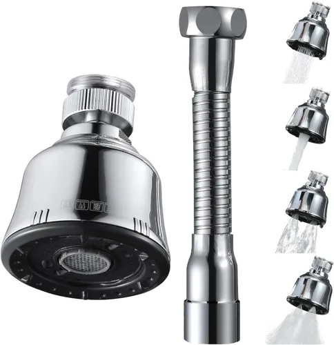 Vista 10 de Accesorio de rociador de grifo de fregadero de cocina, cabezal de grifo de cocina movible, giratorio de 360°, rociador antisalpicaduras