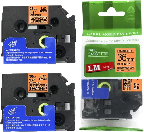 Vista 42 de 2/Pack LMe561 Premium 1.5" Black Print on Blue Label Tape, Compatible with Brother TZe-561 P-Touch Tape 36mm Laminated Replacement Label Tape.