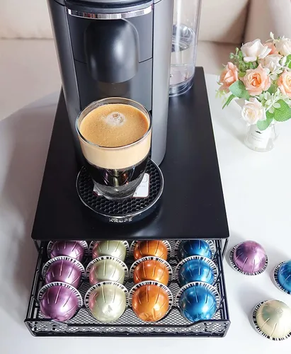 Vista 4 de RECAPS Soporte para Cápsulas de Café Cajón de Almacenamiento de Cápsulas Soporte para Cápsulas Organizador de Cocina Compatible con Vertuoline