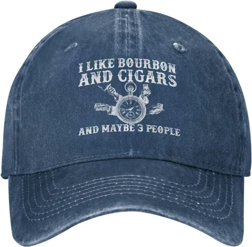 Vista 11 de Funny Hat I Like Bourbon and Cigars and Maybe 3 People Hat Men Baseball Hat Cool Hat
