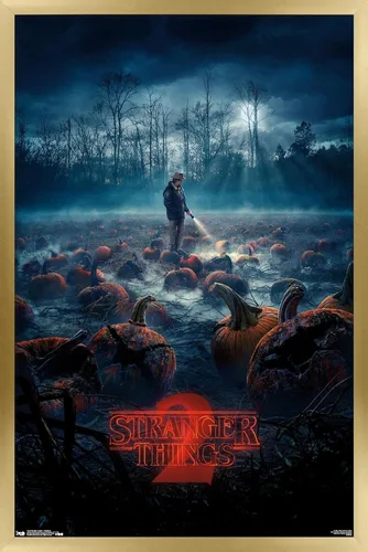 Vista 14 de Trends International Netflix Stranger Things: Season 2 - Póster de pared de calabazas, 14.725 x 22.375 pulgadas, versión enmarcada de madera