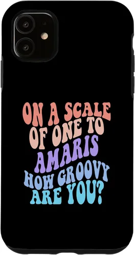 Vista 5 de iPhone 14 AMARIS Cute Retro Girls Groovy AMARIS Personalized Name Case
