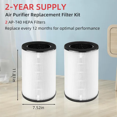 Vista 5 de APPLIANCEMATES AP-T40FL AP-T45 Filtro de repuesto para purificador de aire 5 en 1 Homedics Total Clean reemplaza AP-T40, AP-T40WT, AP-T45-BK