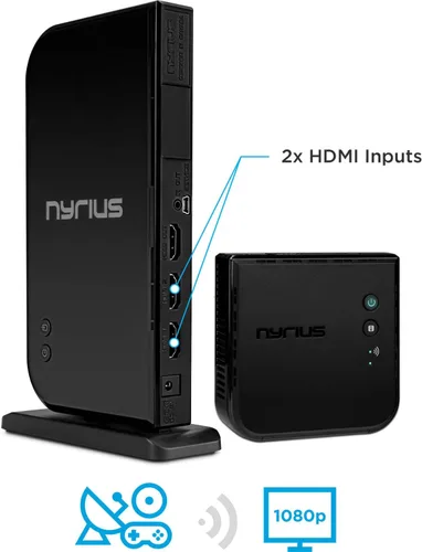 Vista 2 de Aries Home+ - Transmisor y receptor de entrada HDMI inalámbrico 2X para transmisión de video HD 1080p 3D y audio digital desde caja de cable