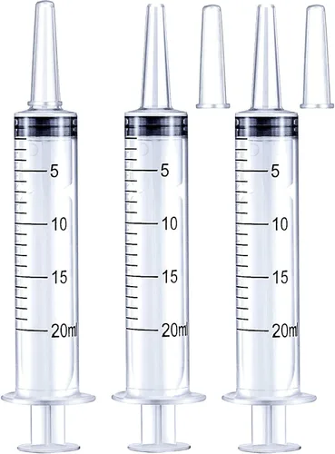 Vista 22 de Jeringa de 1 ml para líquido, oral, laboratorios científicos, medición, dispensación, con tapa - Paquete de 3 jeringas de 1 ml